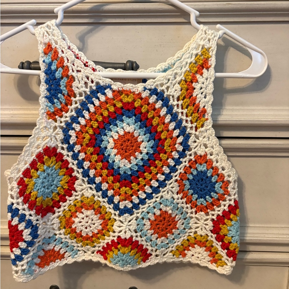 Altar'd State Multicolor Crochet Tank Top